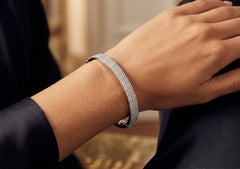 Tiffany & Co. Metro 5 Row Pavé Diamond 18K White Gold Bangle Bracelet