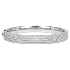 Tiffany & Co. Metro 5 Row Pavé Diamond 18K White Gold Bangle Bracelet
