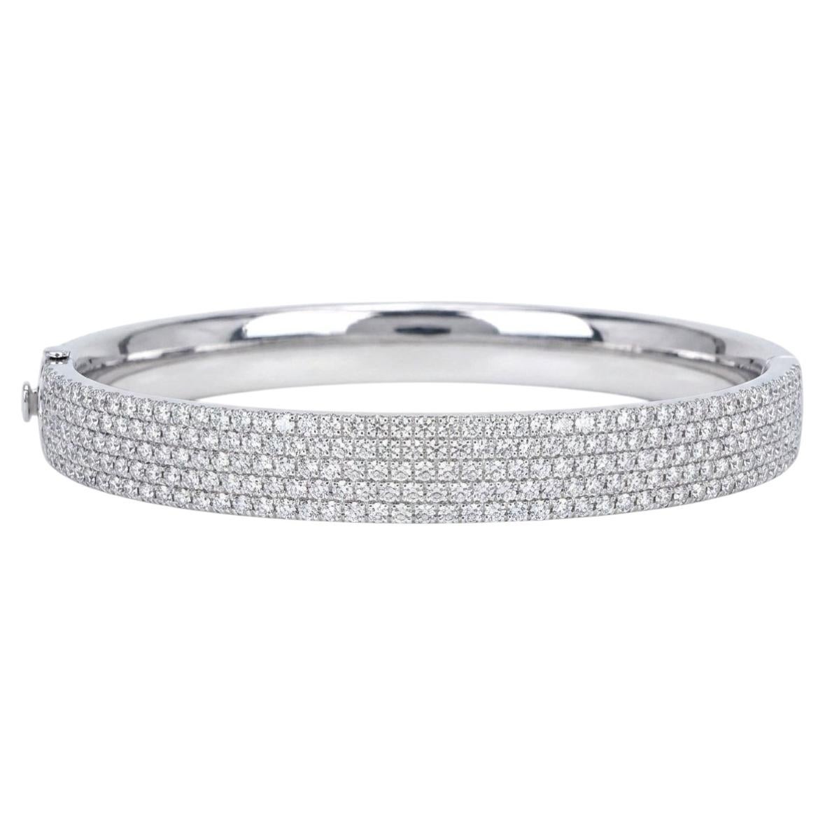 Tiffany & Co. Bracelet Metro 5 Row Pavé de diamants en or blanc 18K en vente