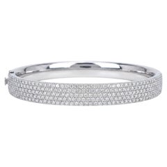Tiffany & Co. Metro 5 Row Pavé Diamond 18K White Gold Bangle Bracelet