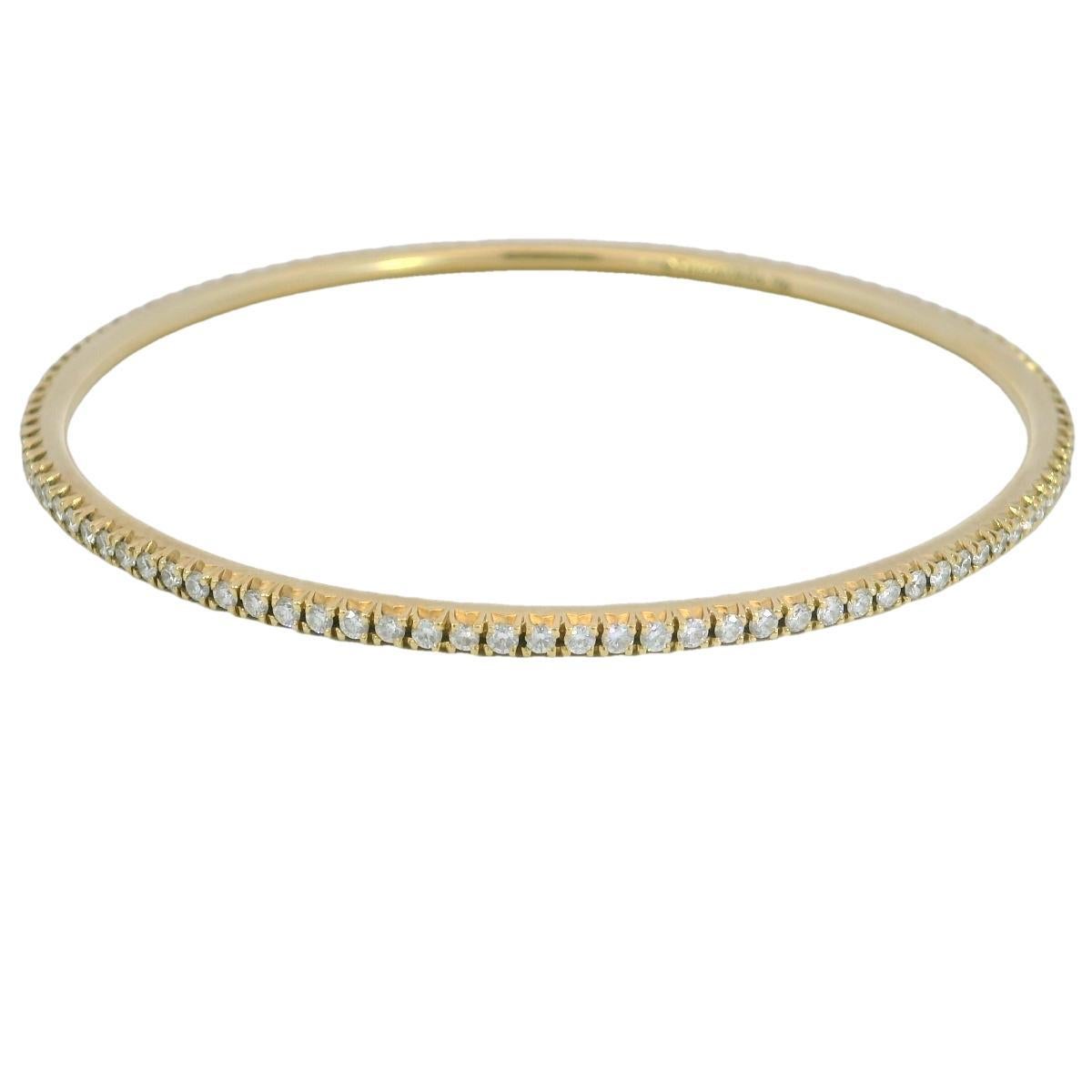 Taille ronde Tiffany & Co. Bracelet Metro en or jaune 18 carats de taille moyenne avec boîte et papiers en vente