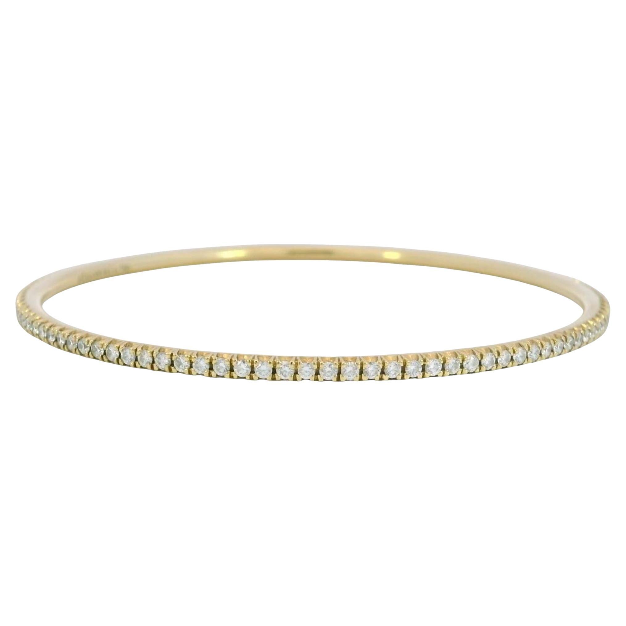 Tiffany 
Co. Metro Bangle Bracelet 18K Yellow Gold Medium W/ Box and Papers en vente