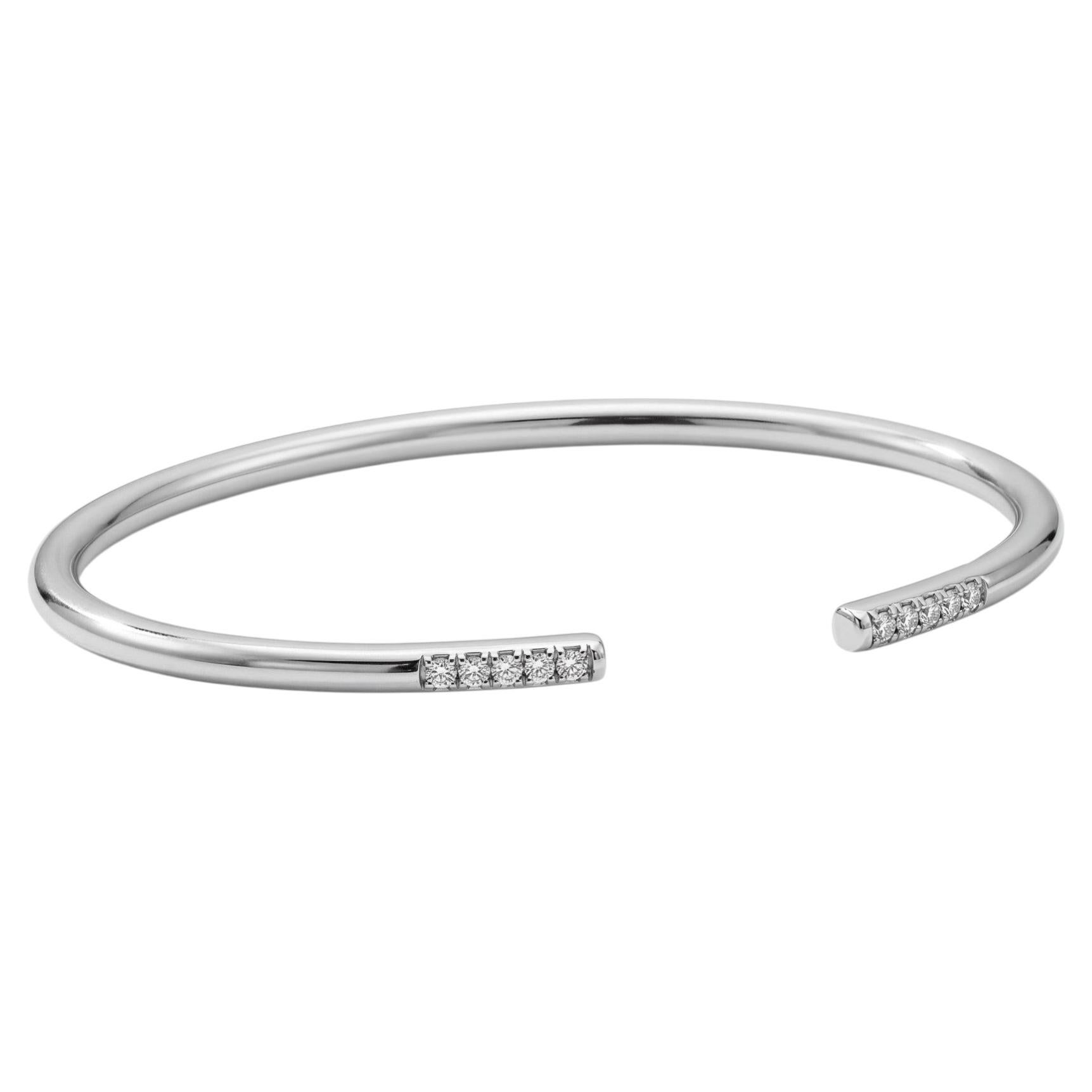 Tiffany & Co. Metro Collection 18K White Gold Diamond Cuff Bracelet