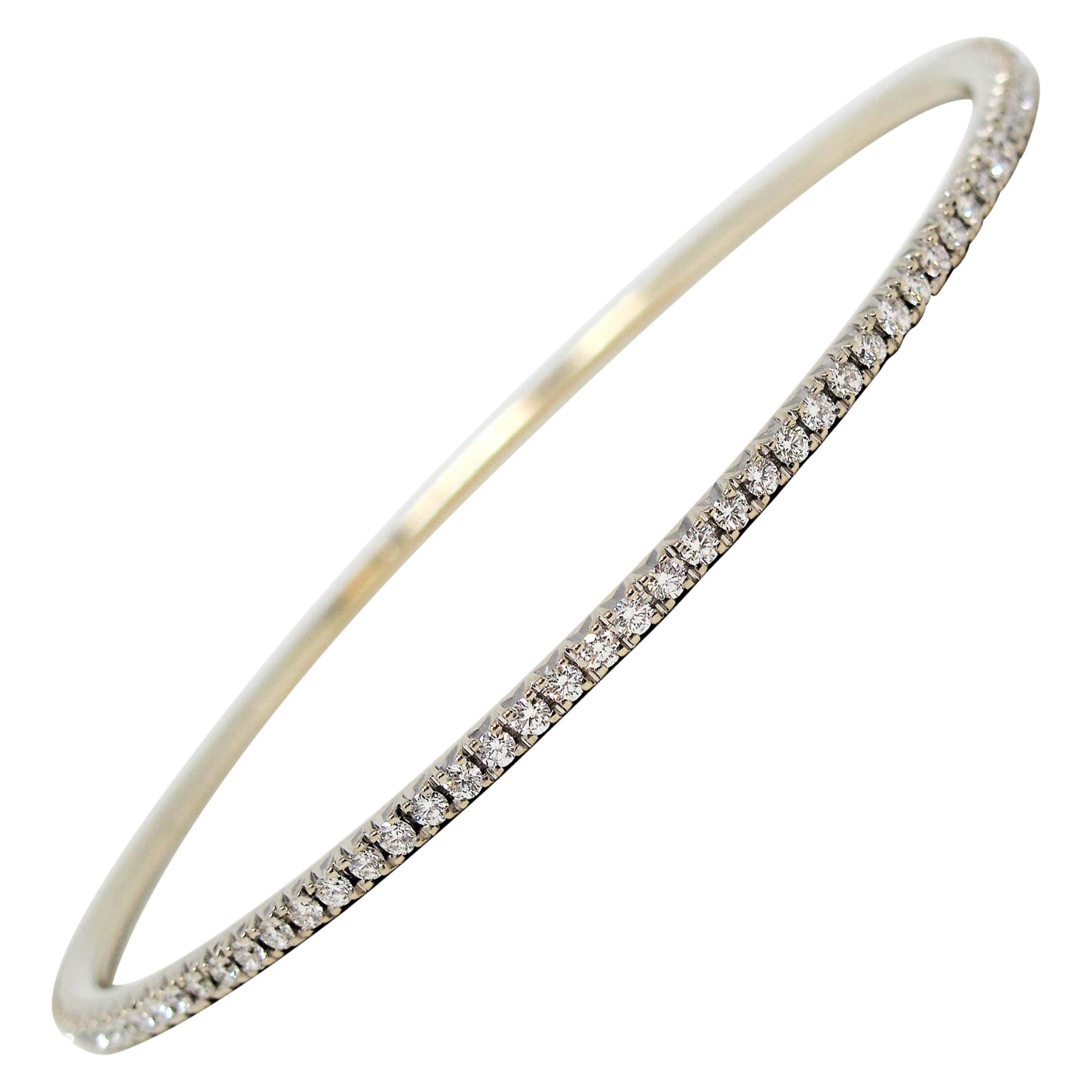 Tiffany 
Co. Metro Collection Diamond Eternity Bangle Bracelet 18 Karat Gold