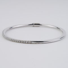 Tiffany & Co Metro Collection Hinged Bangle Diamond Bracelet 18K Gold Excellent