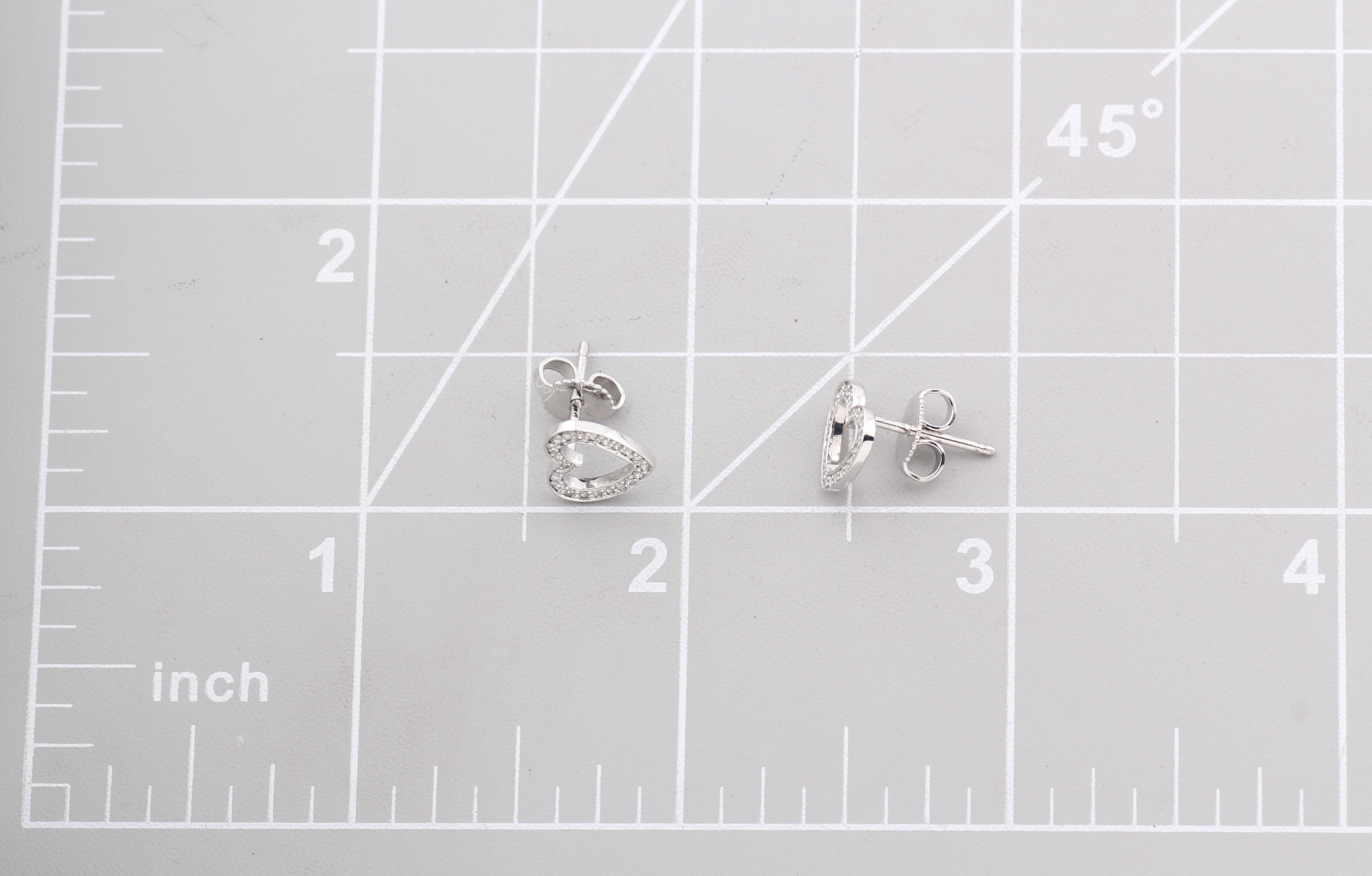 Tiffany & Co. Orecchini a cuore aperto Metro Diamond in oro bianco 18 carati in vendita 5