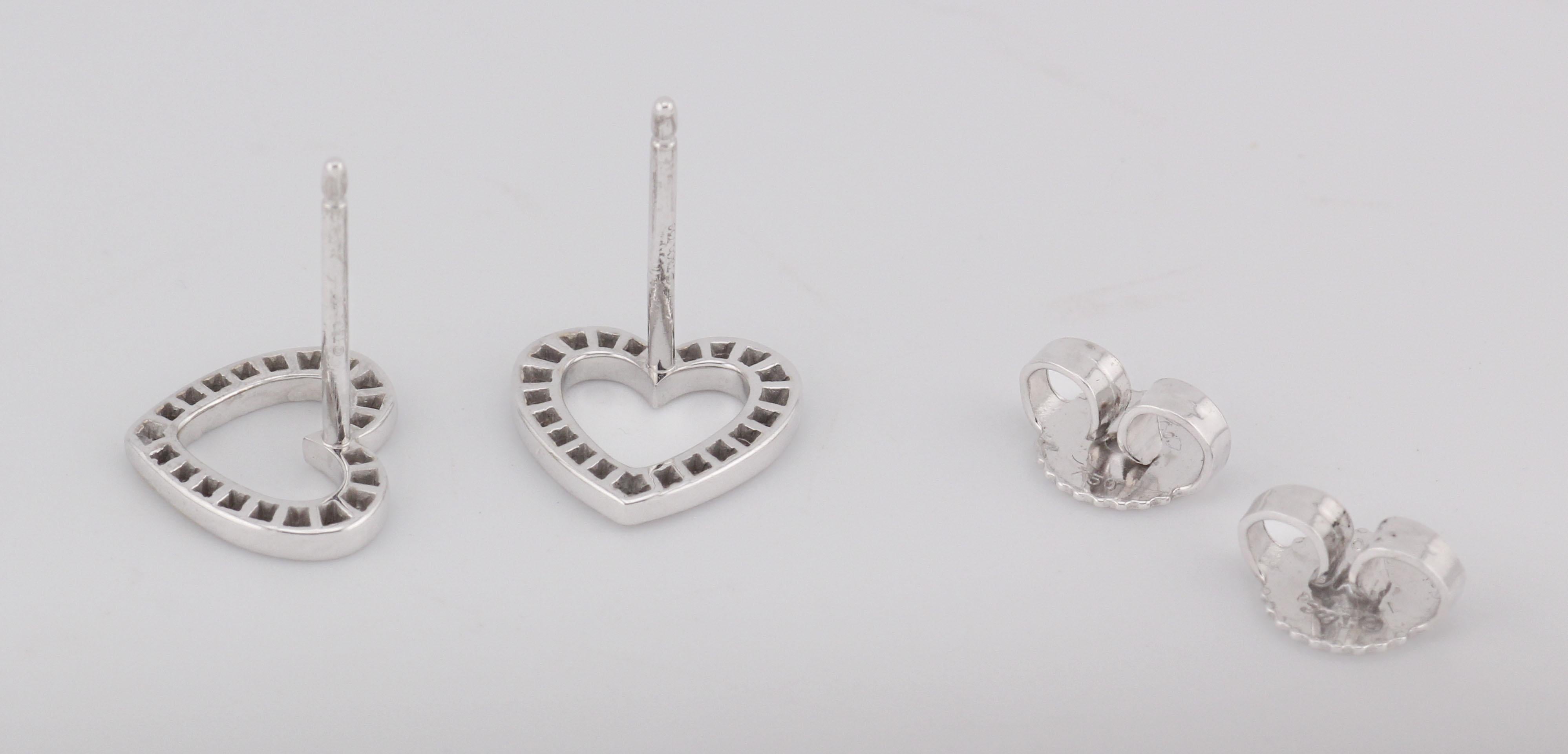 Tiffany & Co. Orecchini a cuore aperto Metro Diamond in oro bianco 18 carati in vendita 2