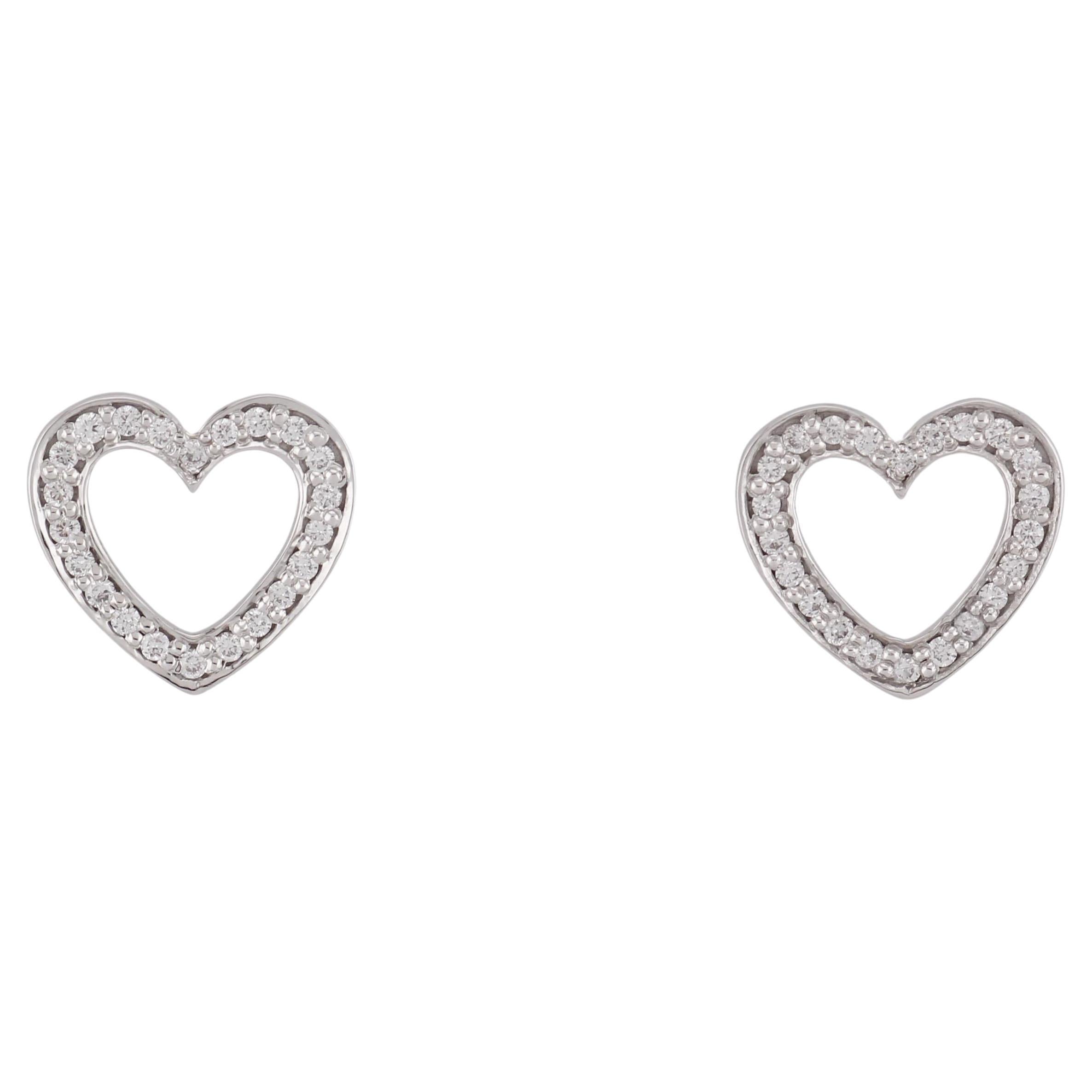 Tiffany & Co. Orecchini a cuore aperto Metro Diamond in oro bianco 18 carati