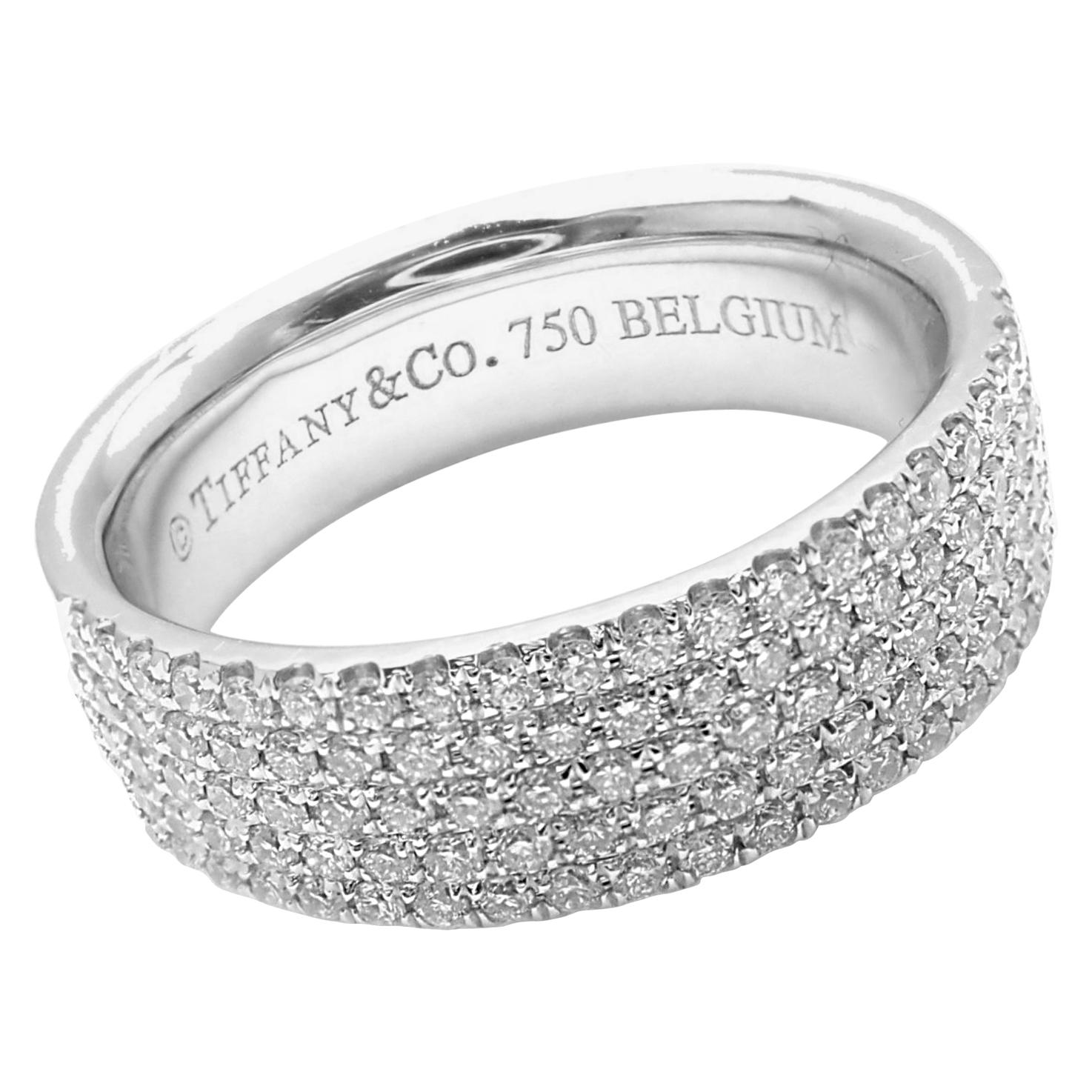 Tiffany & Co. Metro Diamond Five-Row White Gold Band Ring