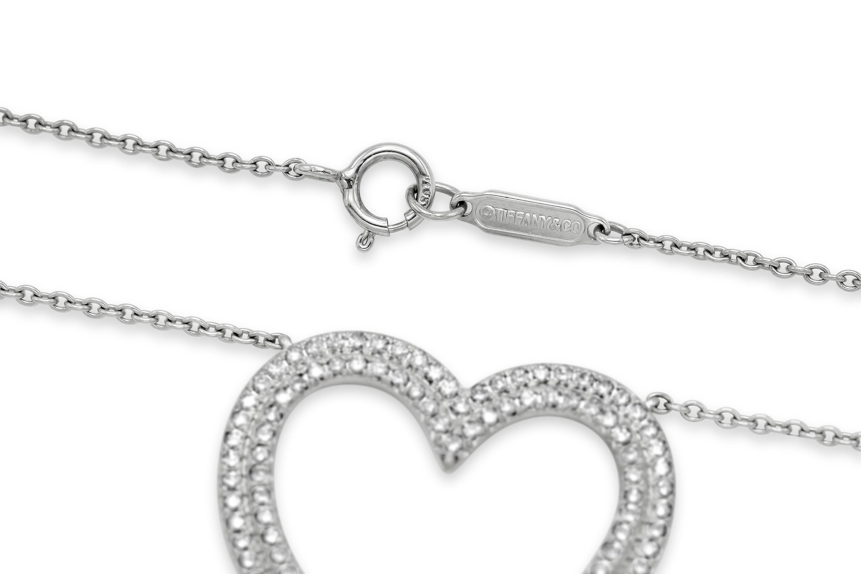 Tiffany & Co. Collana con ciondolo Metro Diamond Heart In condizioni buone in vendita a New York, NY
