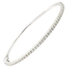 Tiffany & Co Metro Diamond Hinged White Gold Bangle Bracelet