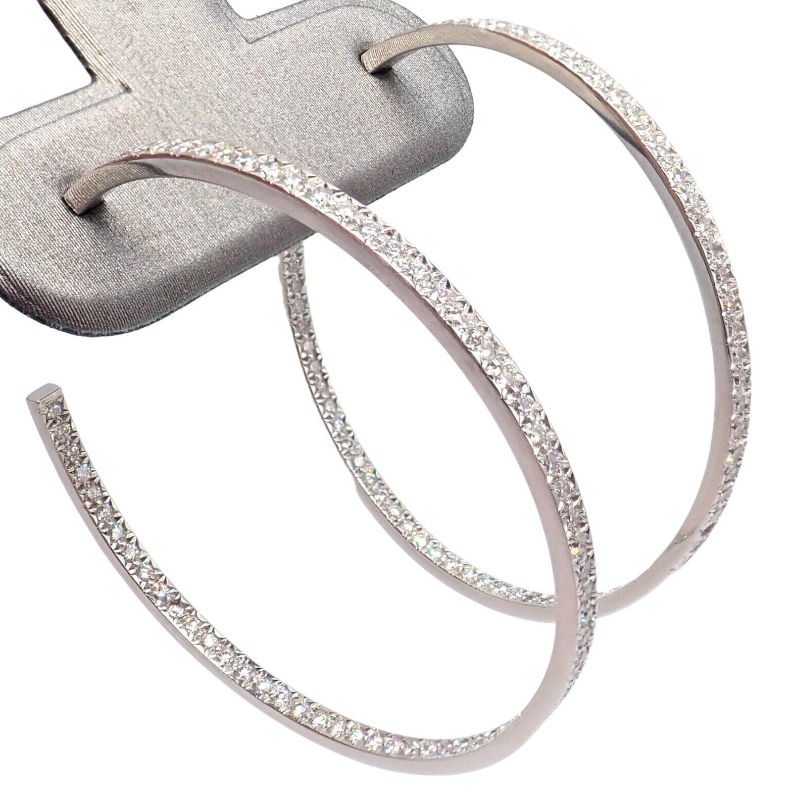 Tiffany & Co Metro Diamant-Ohrringe aus Platin mit großem Innen- und Außenverschluss aus Platin im Angebot 5