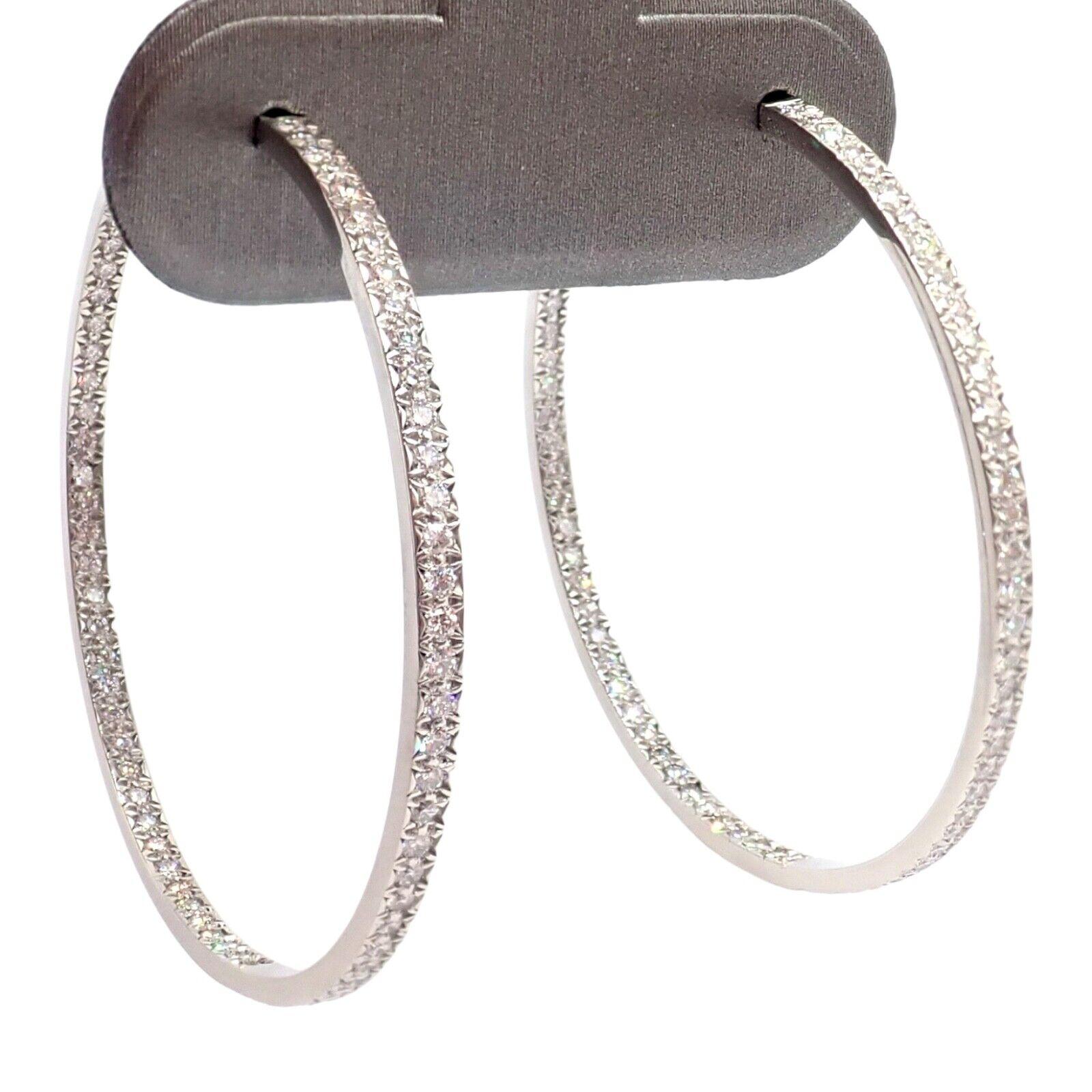Tiffany & Co Metro Diamant-Ohrringe aus Platin mit großem Innen- und Außenverschluss aus Platin im Angebot 7