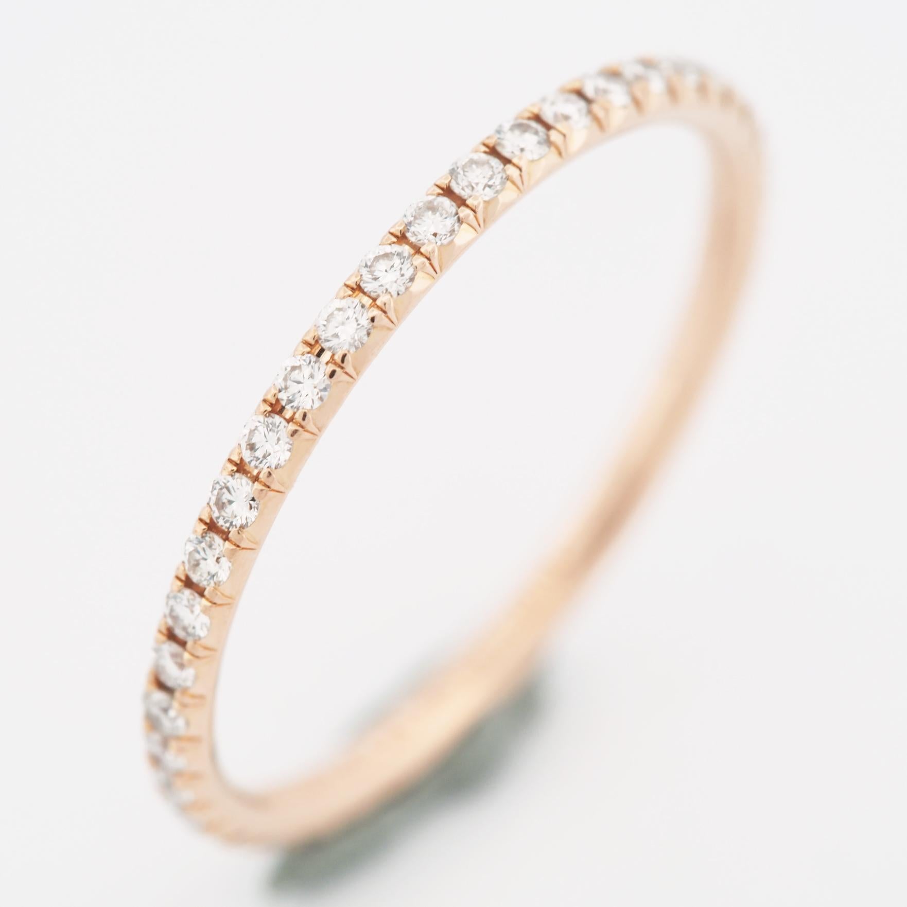 Round Cut Tiffany & Co. Metro Diamonds Full Eternity Ring Rose Gold US 5.75
