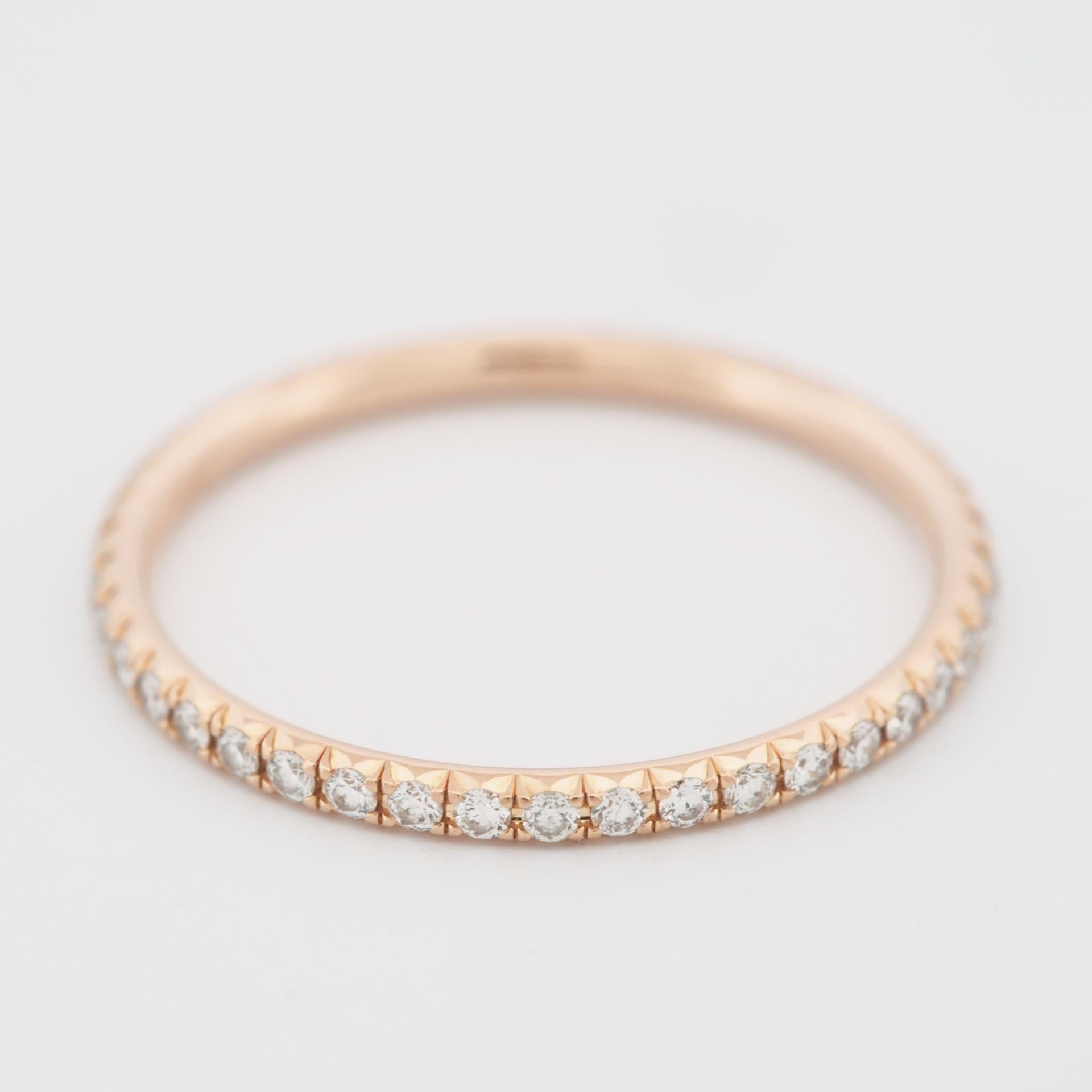 Tiffany & Co. Metro Diamonds Full Eternity Ring Rose Gold US 5.75 In Good Condition In Kobe, Hyogo