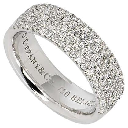 Tiffany & Co. Metro Five-Row Diamond Band Ring Size 7.5 Unisex For Sale