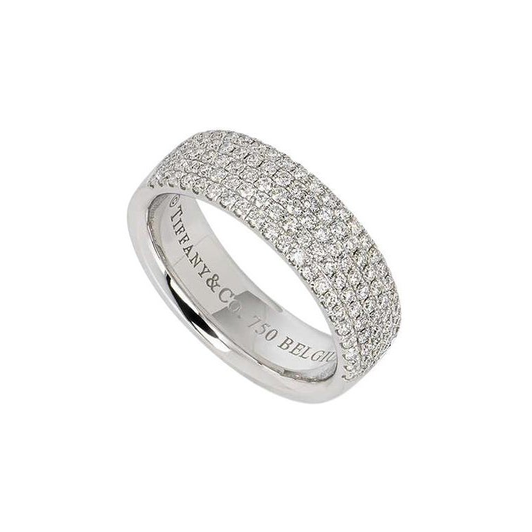 Tiffany 
Co. Metro Five-Row Diamond Band Ring Unisex