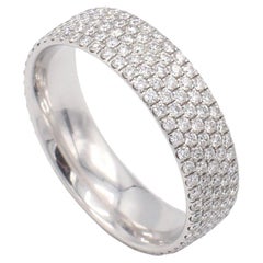 Tiffany & Co. Metro Five-Row Natural Diamond 18 Karat White Gold Band Ring 