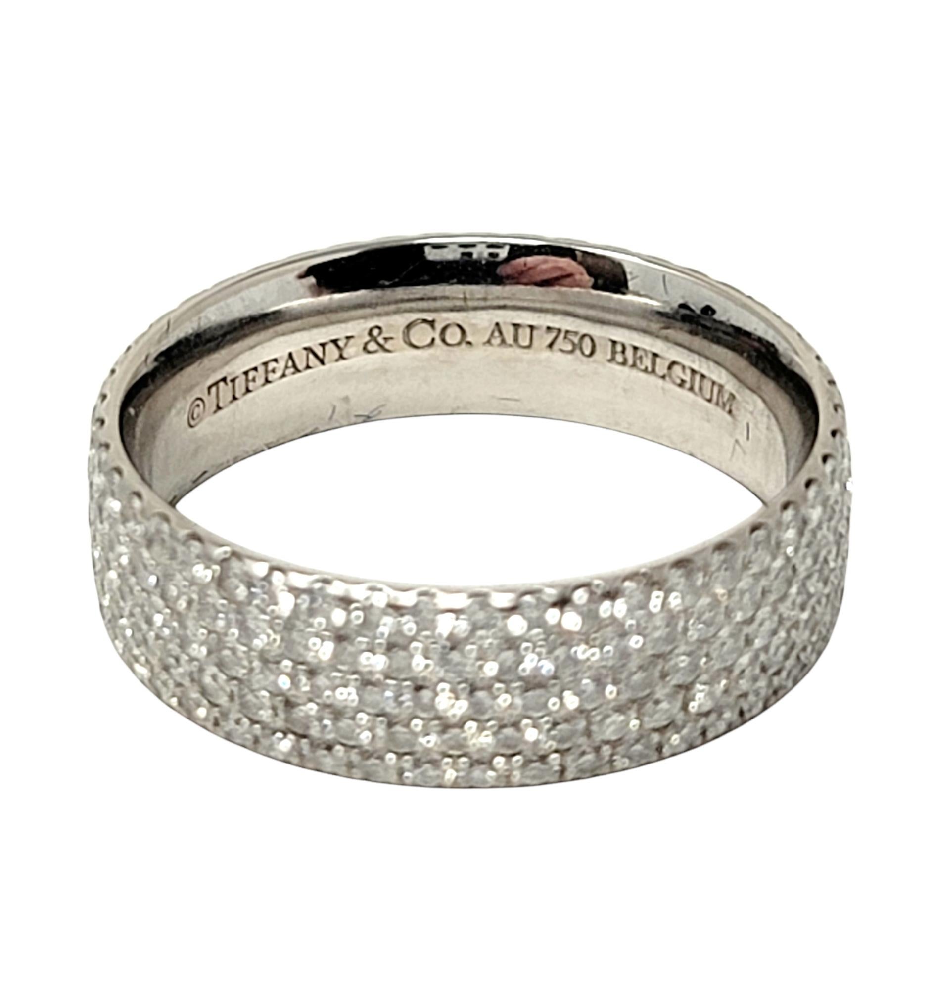 Tiffany & Co. Metro Five-Row Pave Diamond Eternity Band Ring in 18 Karat Gold 3