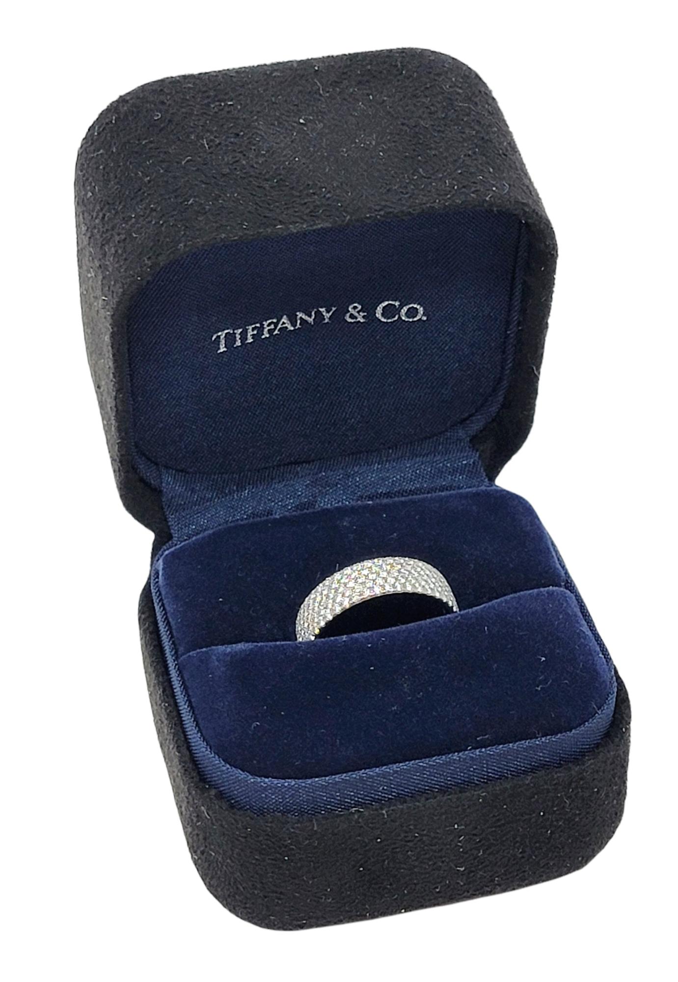 Contemporary Tiffany & Co. Metro Five-Row Pave Diamond Eternity Band Ring in 18 Karat Gold