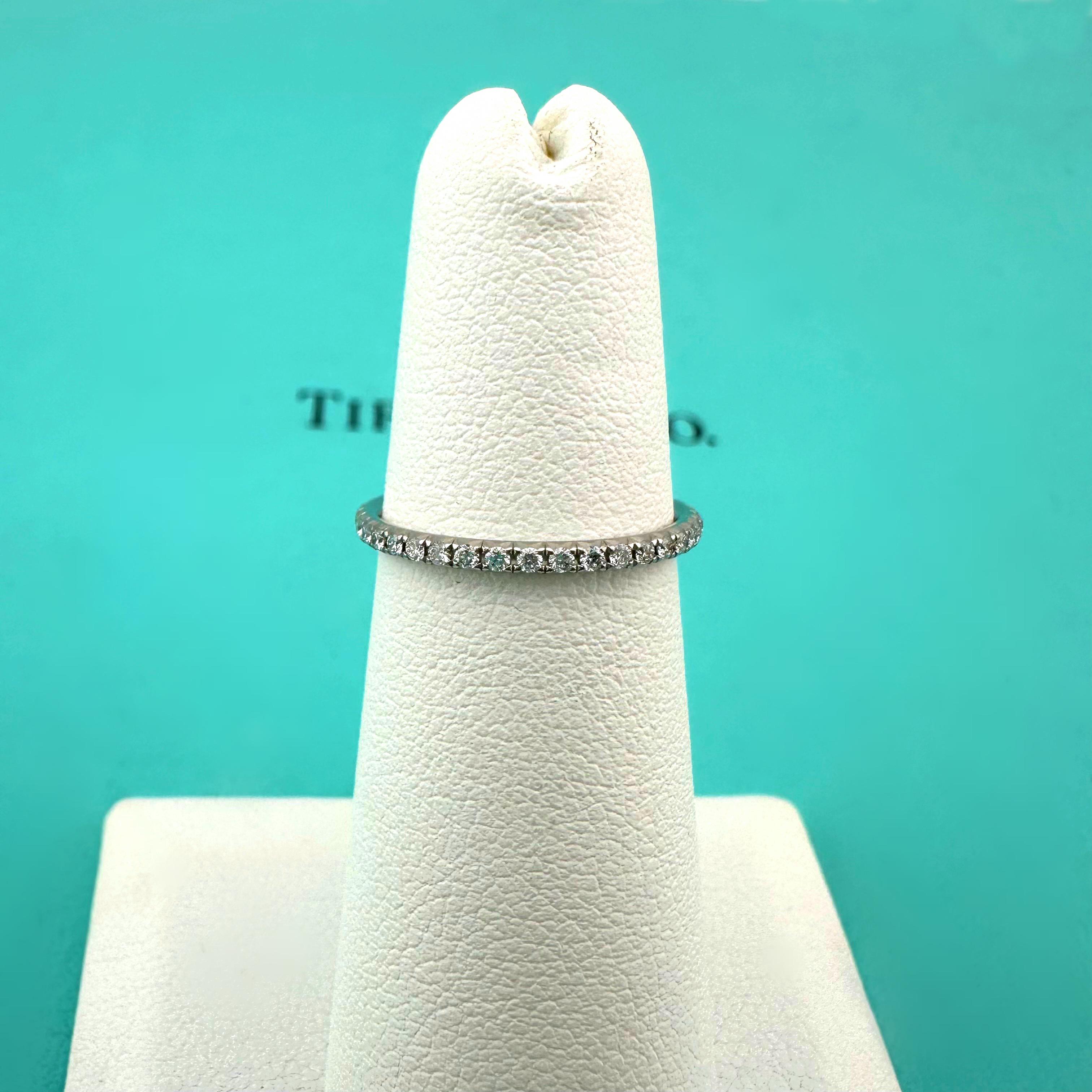Tiffany & Co Metro full Eternity Diamond Band Ring in Platinum For Sale 7