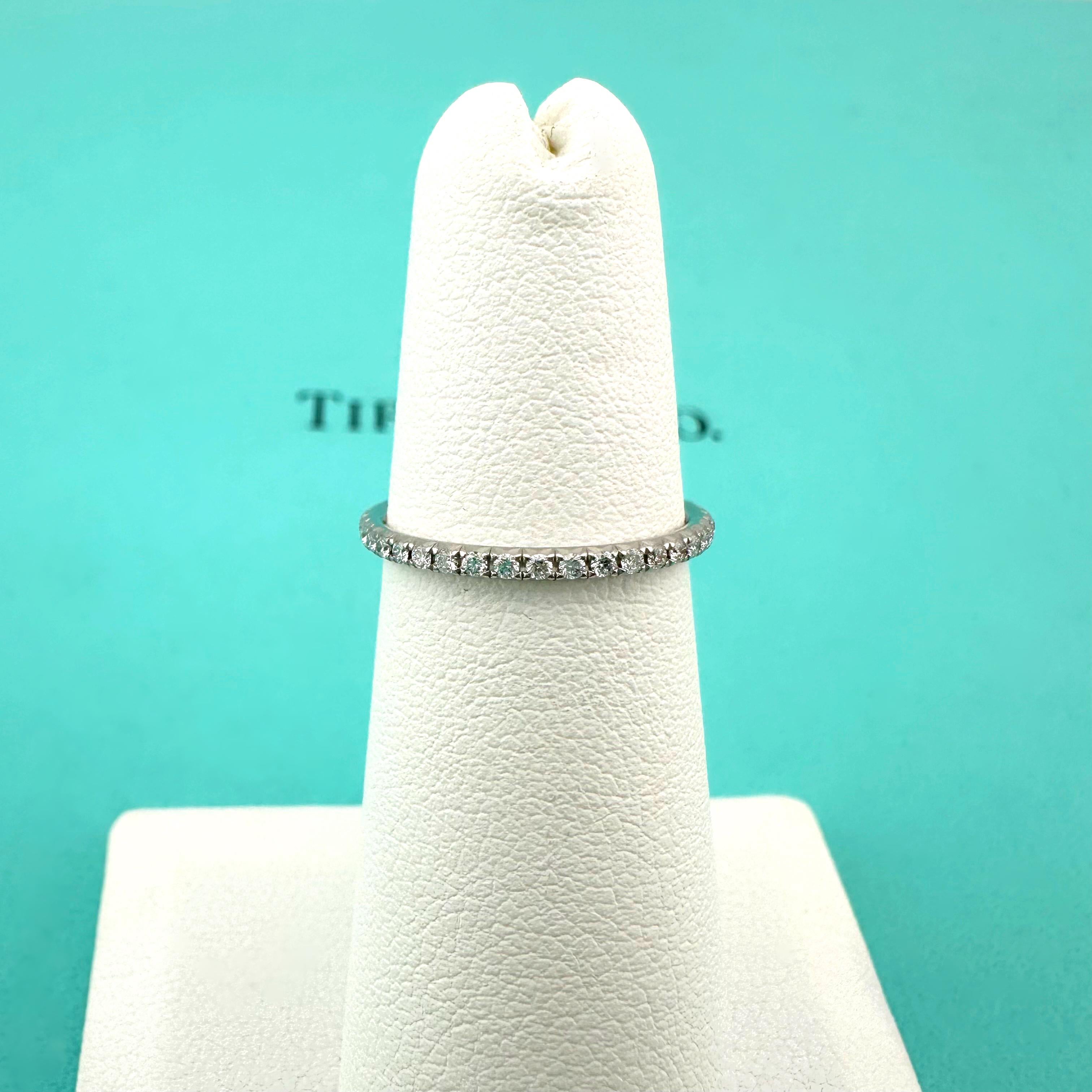 Tiffany & Co Metro full Eternity Diamond Band Ring in Platinum For Sale 8
