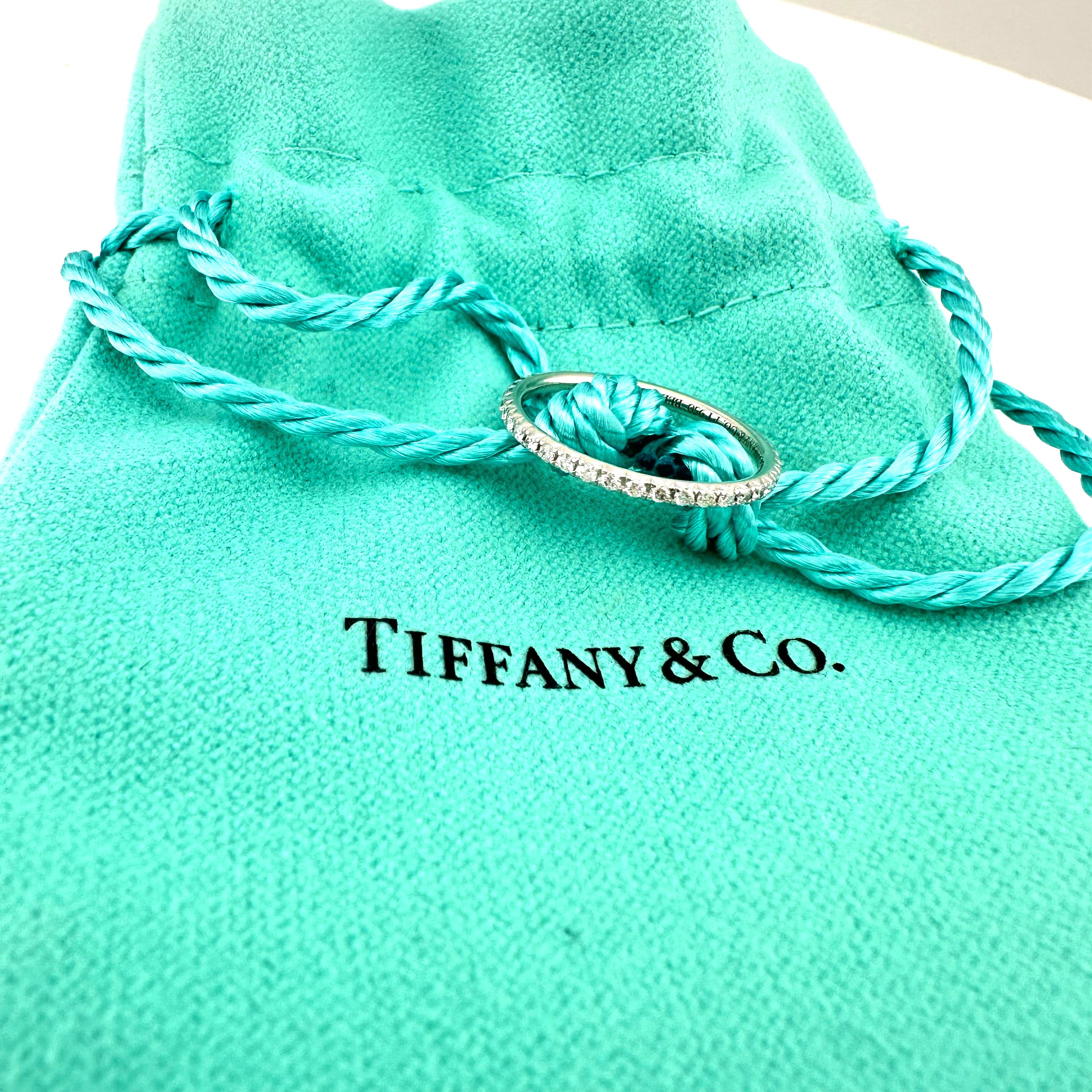 Tiffany & Co Metro full Eternity Diamond Band Ring in Platinum For Sale 1