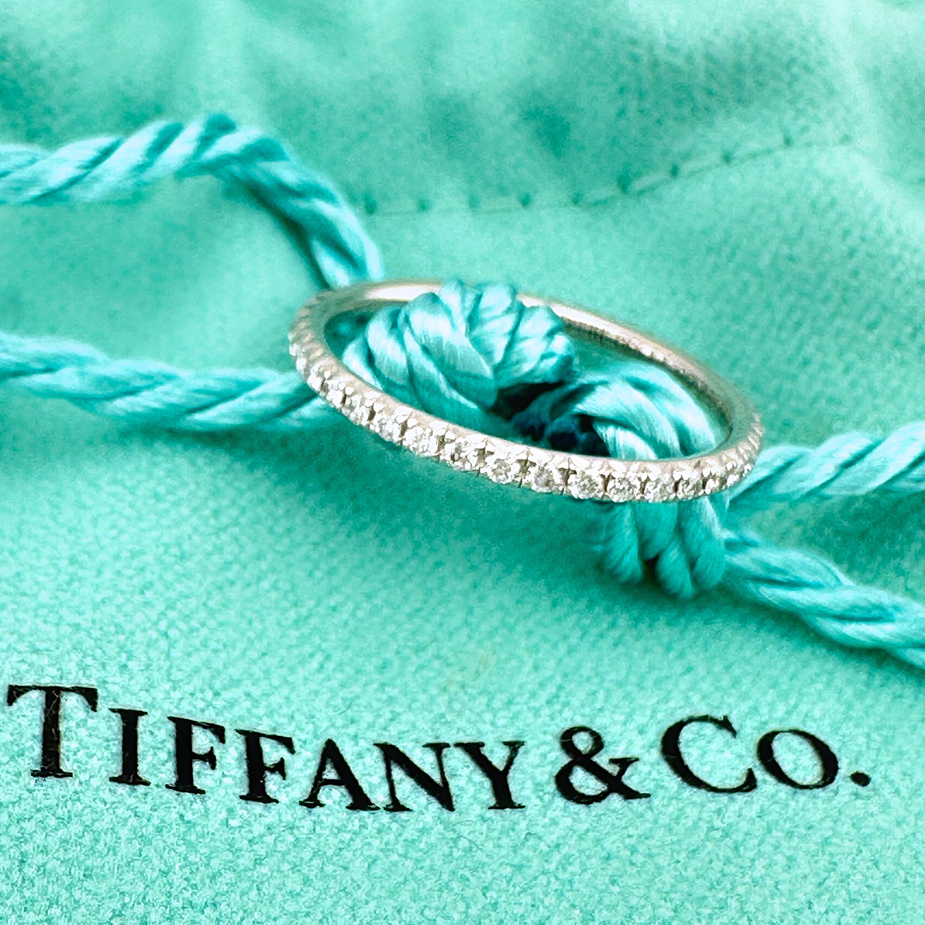 Tiffany & Co Metro full Eternity Diamond Band Ring in Platinum For Sale 2