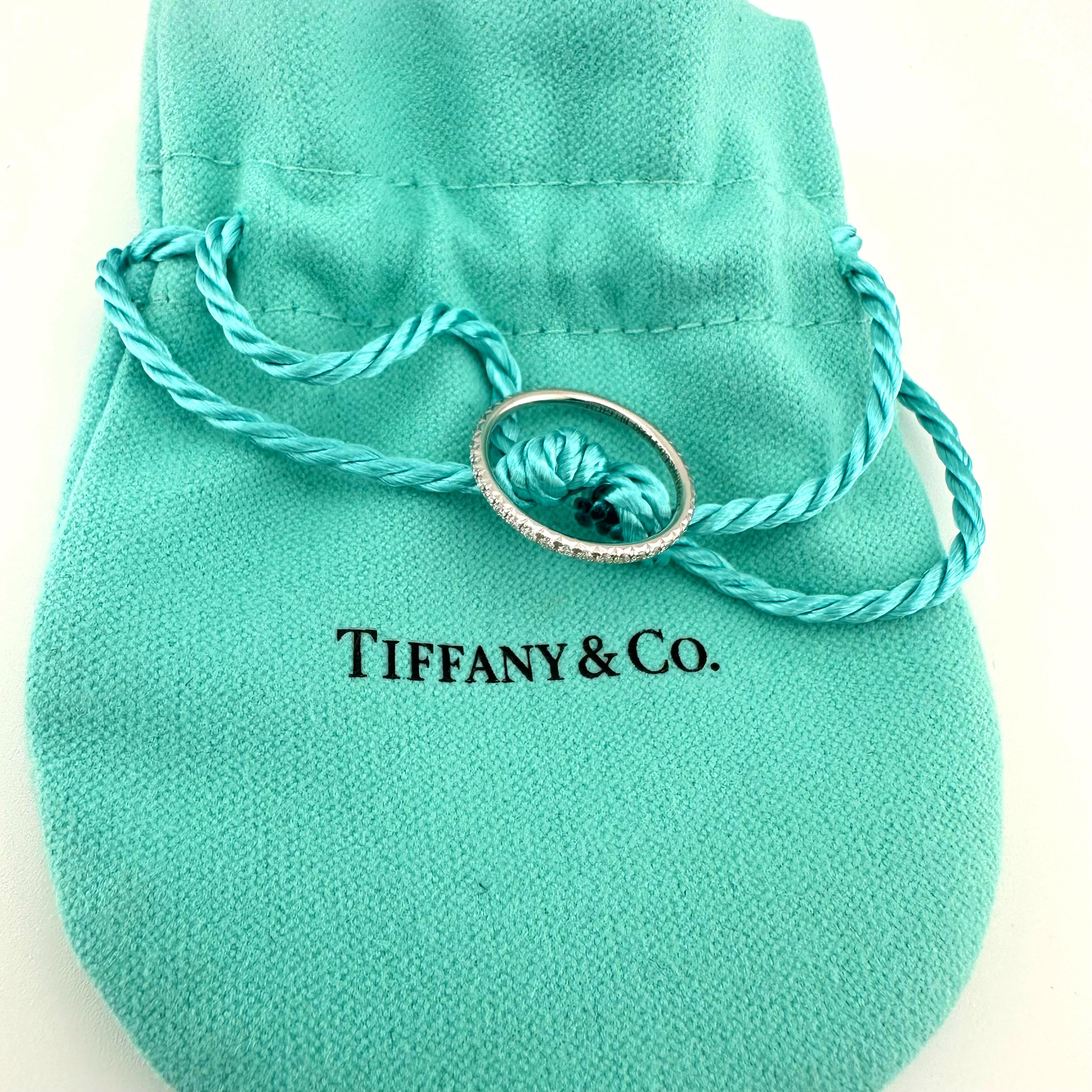 Tiffany & Co Metro full Eternity Diamond Band Ring in Platinum For Sale 3