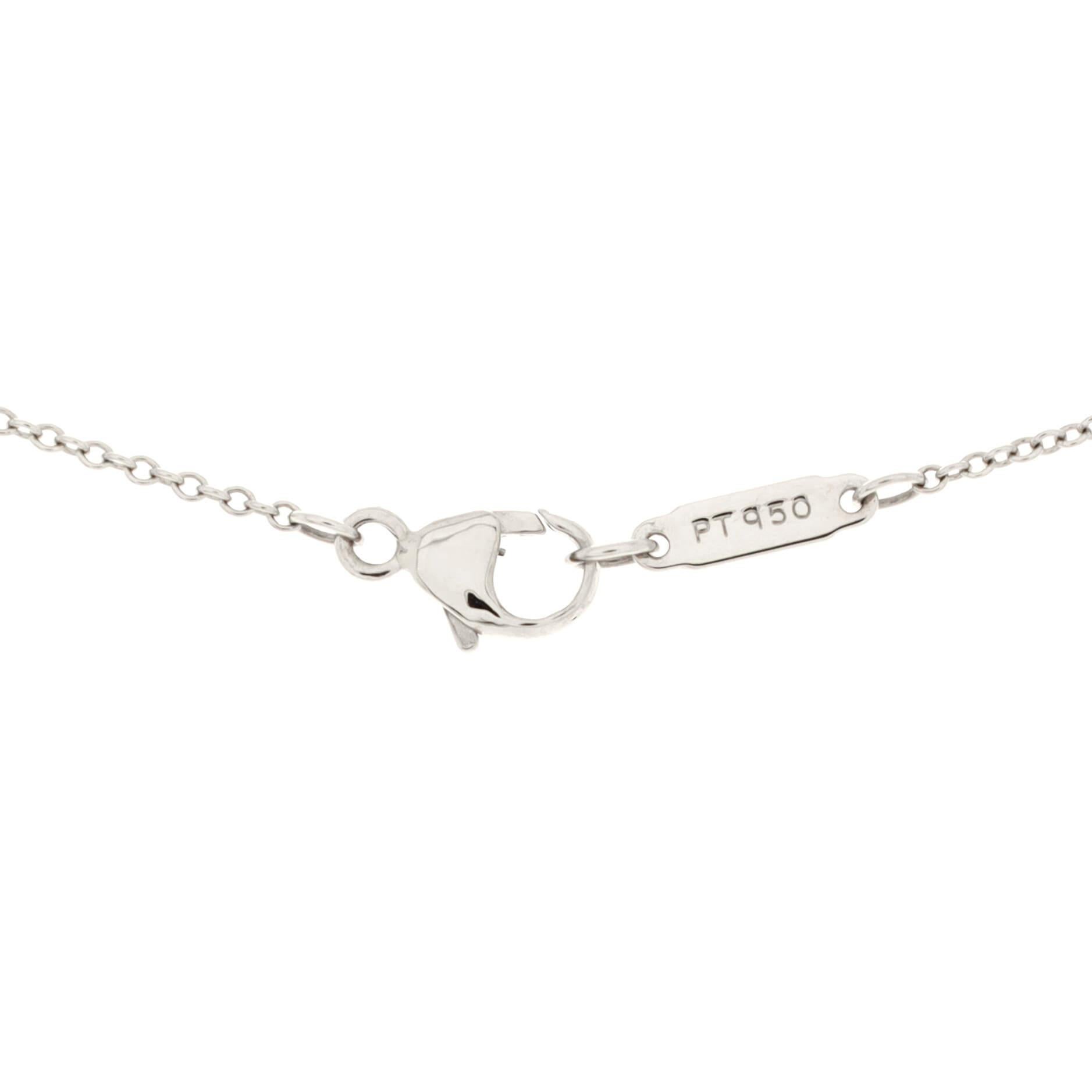 Women's or Men's Tiffany & Co. Metro Heart Pendant Necklace Platinum and Diamonds For Sale