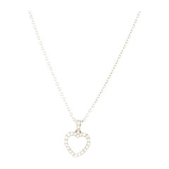 Tiffany & Co. Metro Heart Pendant Necklace Platinum and Diamonds