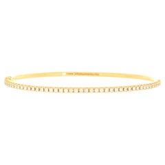 Tiffany & Co. Metro Hinged Bangle Bracelet 18K Yellow Gold and Diamonds