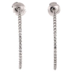 Tiffany & Co. Metro Hoop Earrings 18K White Gold with Diamonds Large -