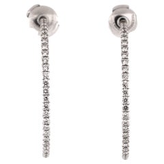 Tiffany & Co. Metro Hoop Earrings 18k White Gold with Diamonds Large