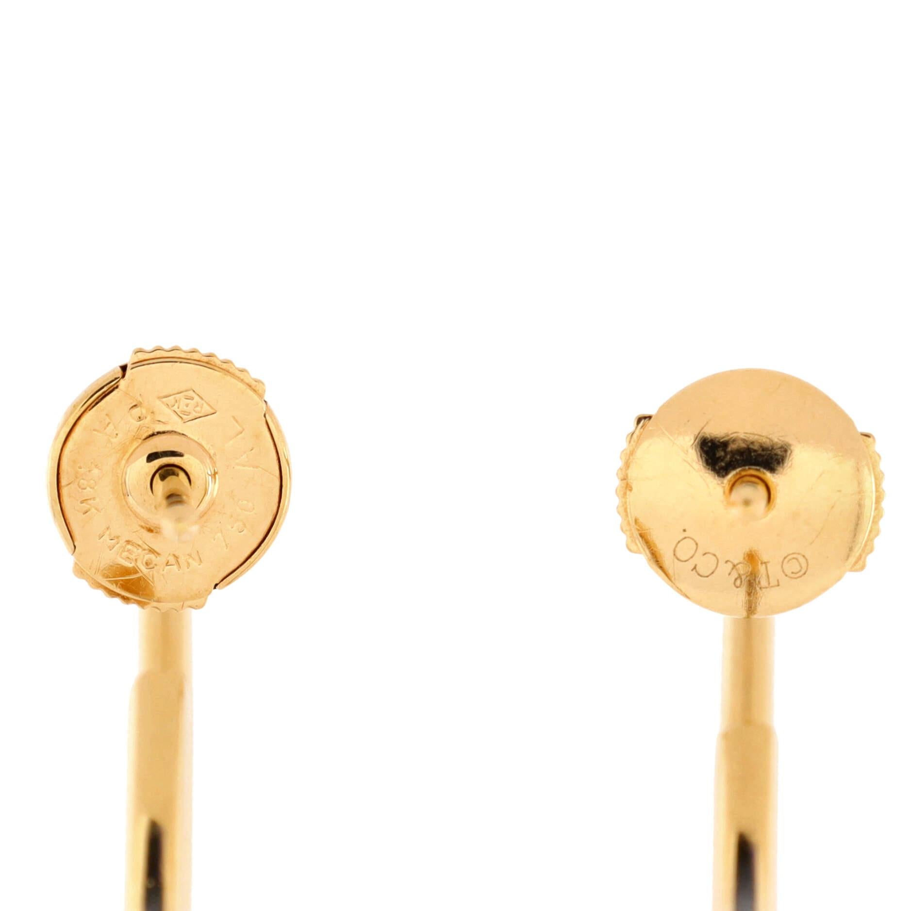 Tiffany & Co. Metro Hoop Earrings 18k Yellow Gold with Diamonds Large In Good Condition In New York, NY
