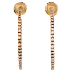 Tiffany & Co. Metro Hoop Earrings 18k Yellow Gold with Diamonds Large