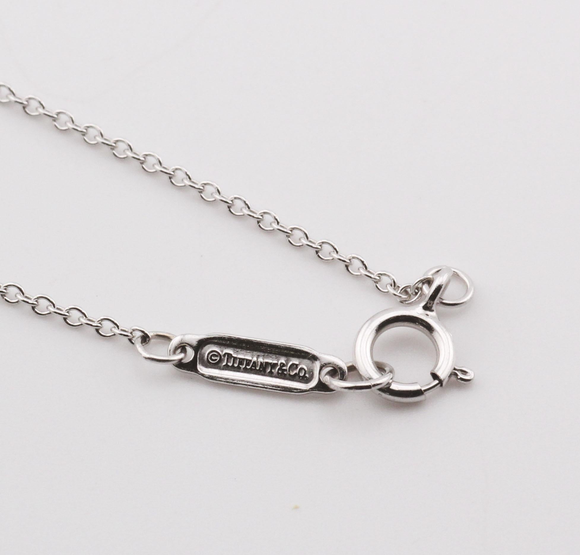 Tiffany & Co. Metro Large Diamond 18K White Gold Cross Pendant Necklace For Sale 1