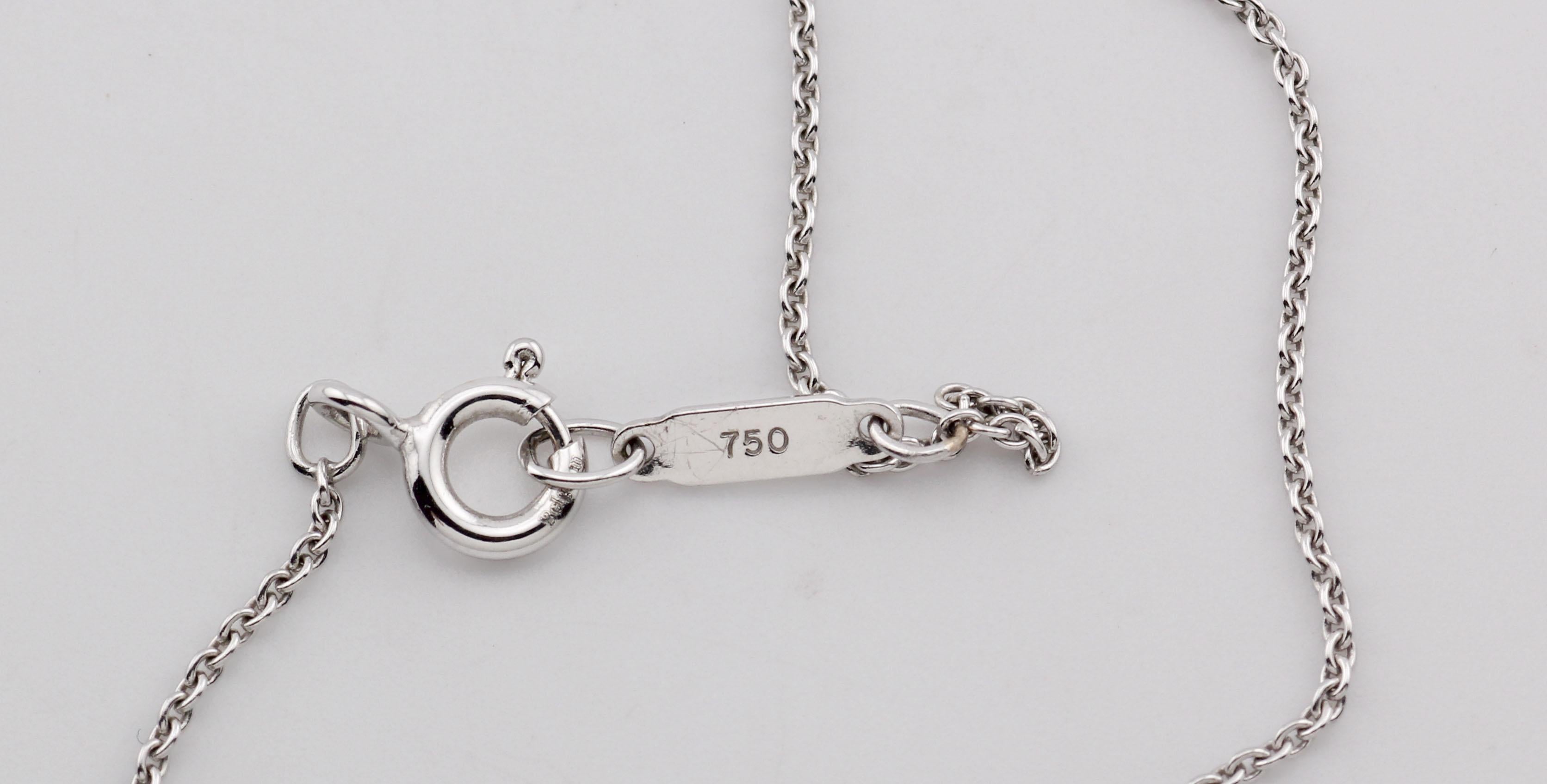 Tiffany & Co. Collana con ciondolo a forma di croce Metro Large Diamond in oro bianco 18 carati in vendita 3