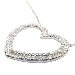 Tiffany & Co. Metro Large Heart Platinum Pendant Necklace
