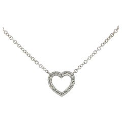 Tiffany & Co. Metro Mini Diamond Heart Pendant Necklace