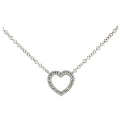 Used Tiffany & Co. Metro Mini Diamond Heart Pendant Necklace