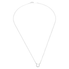 Tiffany & Co. Metro Mini Horseshoe Diamond 18K White Gold Pendant Necklace