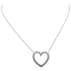 Tiffany & Co. Metro Platinum Diamond Heart Pendant Necklace