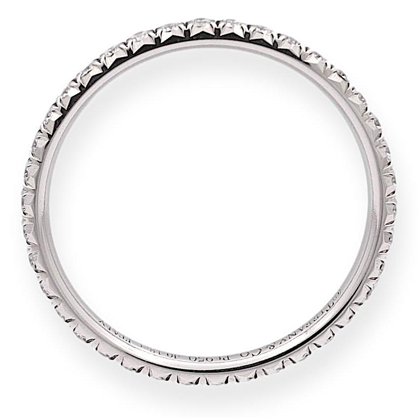 Modern Tiffany & Co. Metro Platinum Full Circle Eternity Diamond Band Ring .18ct sz4