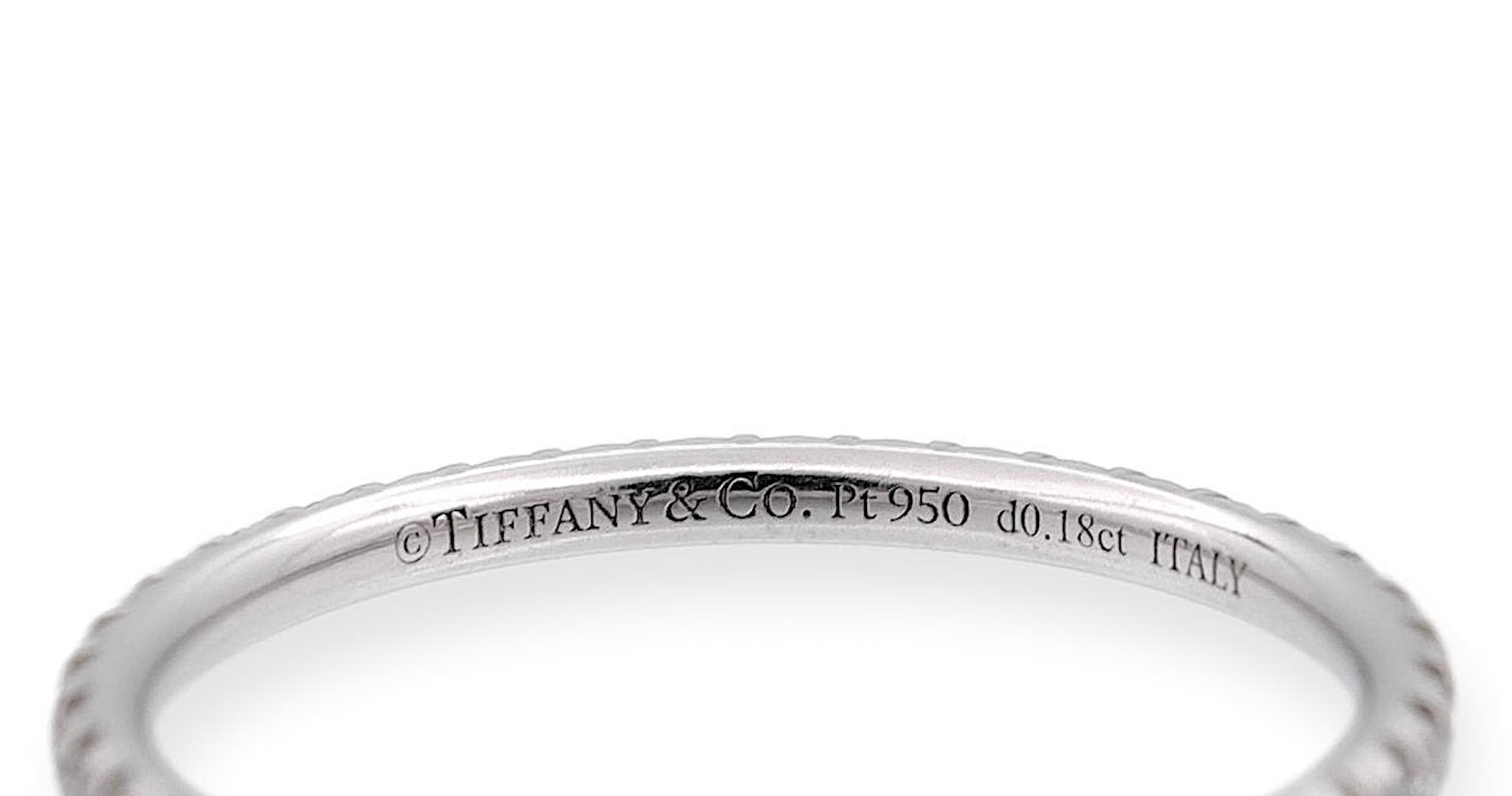 Brilliant Cut Tiffany & Co. Metro Platinum Full Circle Eternity Diamond Band Ring .18ct sz4