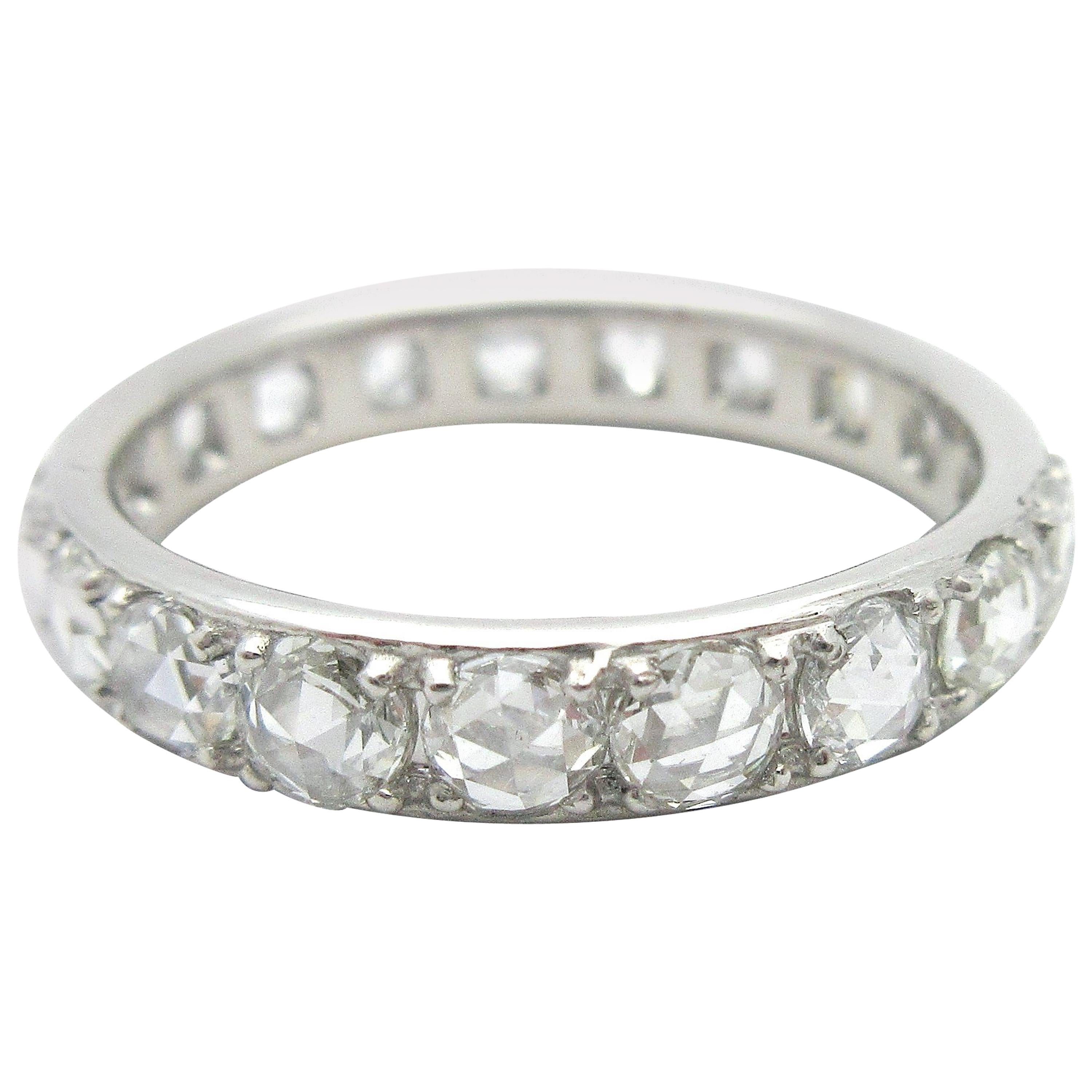 Tiffany & Co. Metro Rose Cut Diamond Eternity Band 18 Karat White Gold