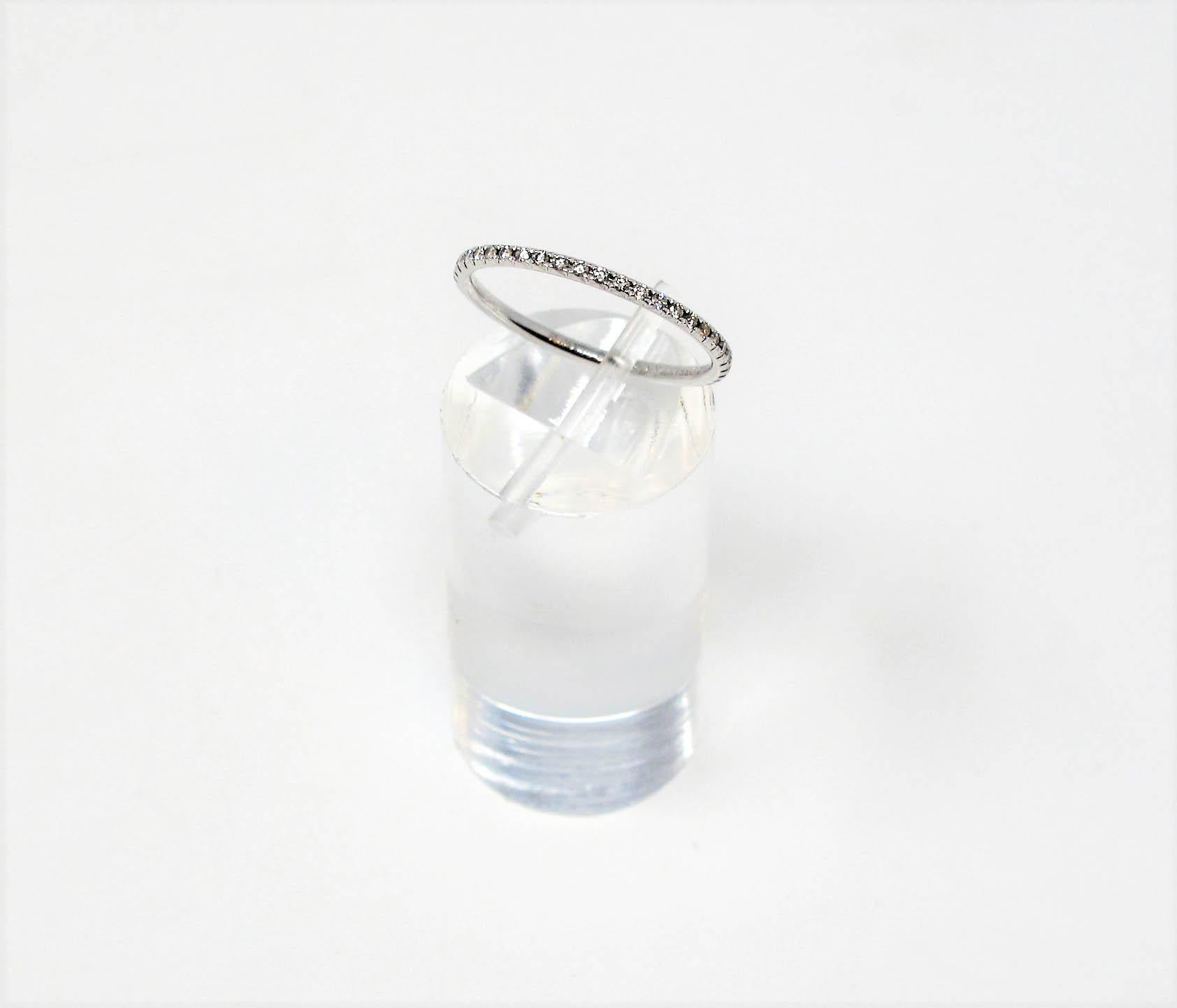 Round Cut Tiffany & Co. Metro Round Diamond Band Stacking Ring in 18 Karat White Gold