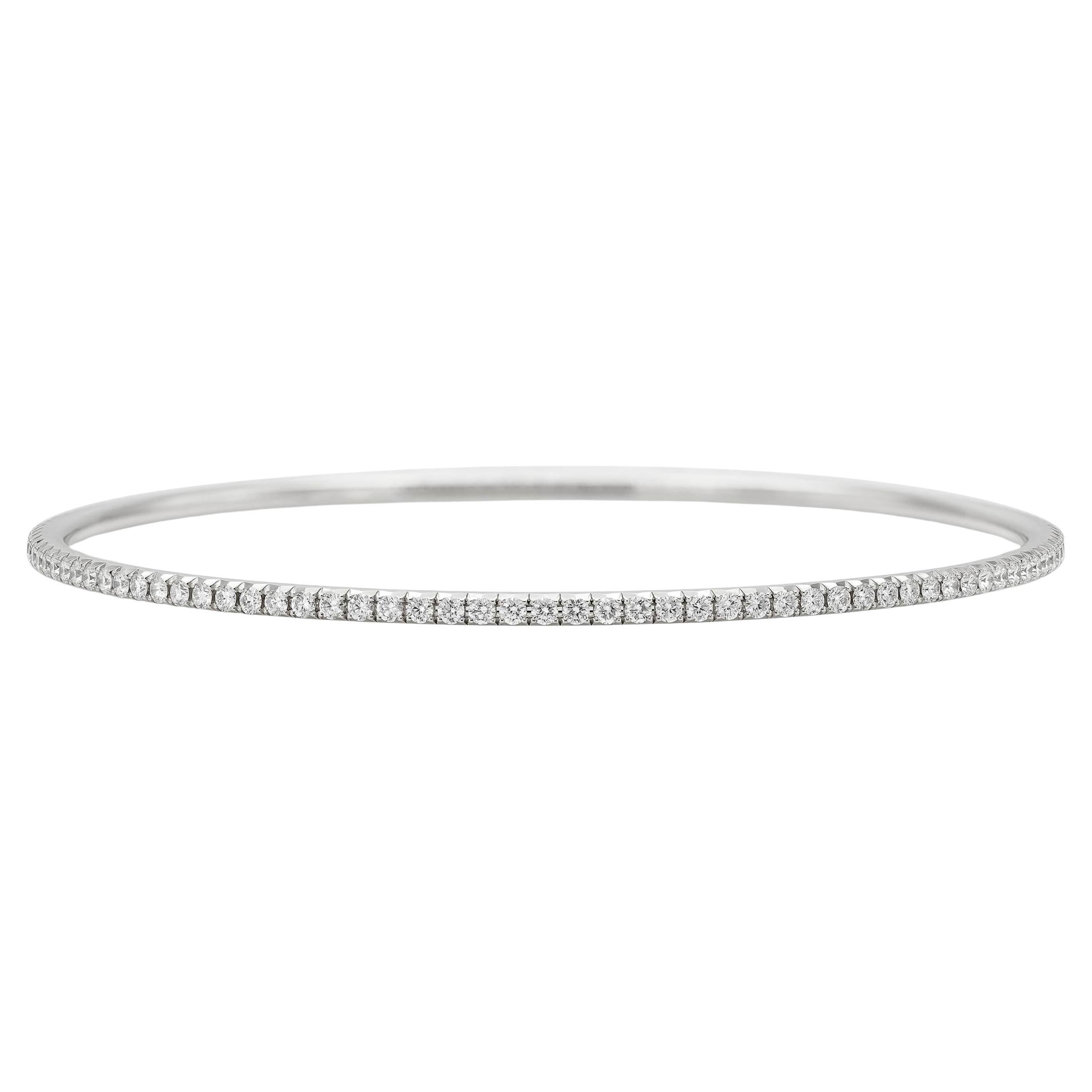 Tiffany & Co. "Metro" White Gold Bangle Bracelet For Sale
