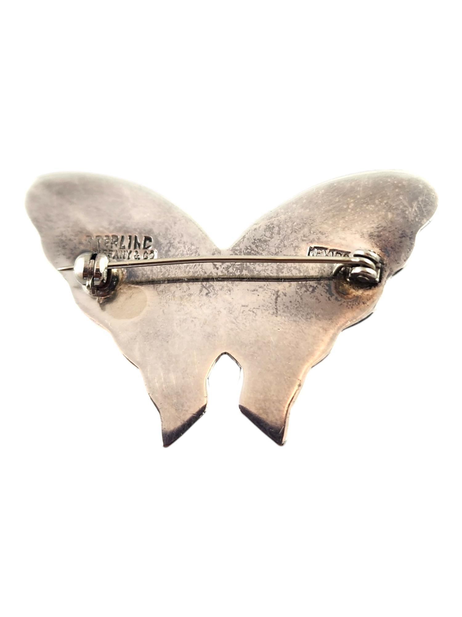 Tiffany & Co Mexico Sterling Silver Butterly Brooch Pin #18619 1