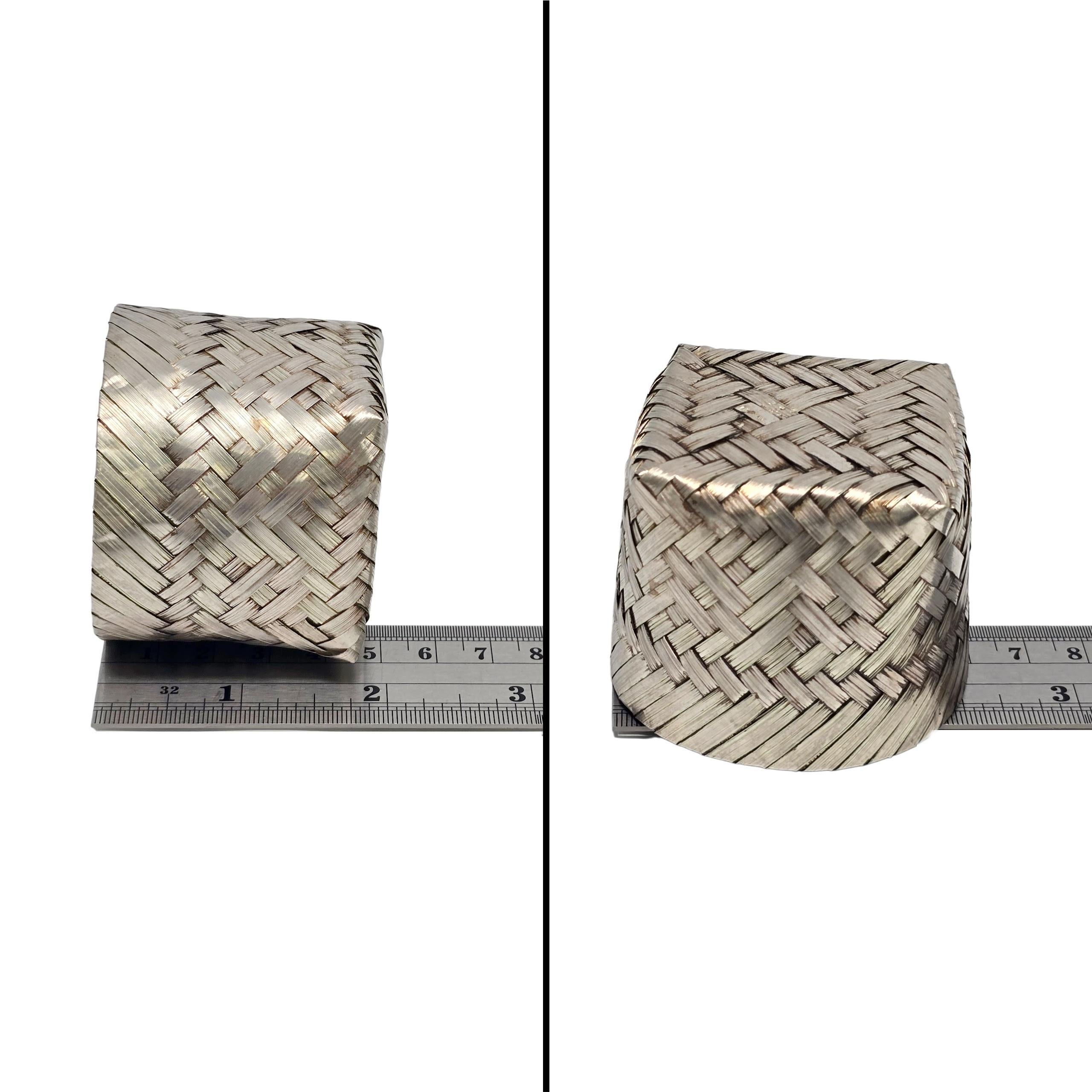 Tiffany & Co Mexico Sterling Silver Small Woven Basket #22274 For Sale 6
